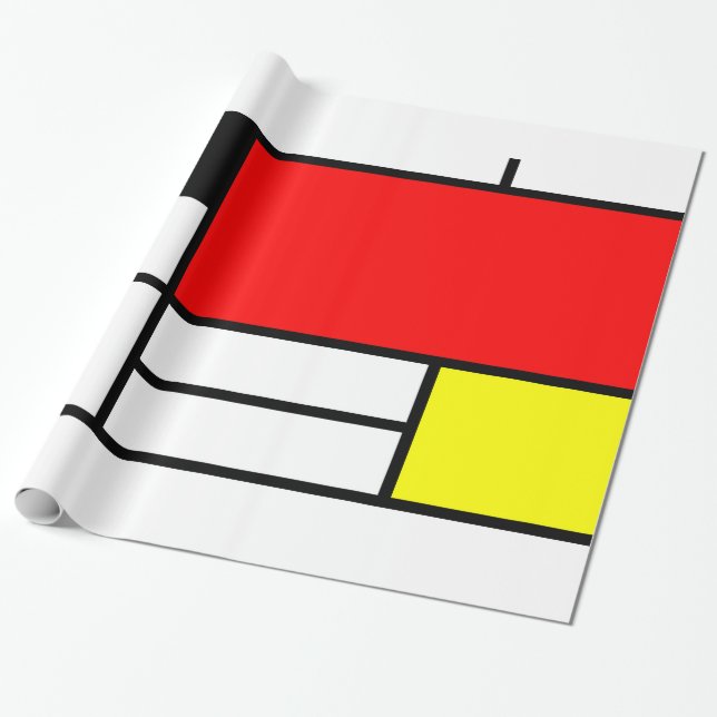 Mondrian style art wrapping paper (Unrolled)