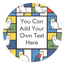 Mondrian Style Artistic Cat Illustration