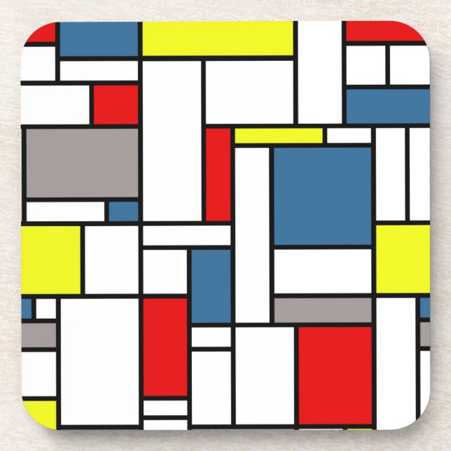 Mondrian style design coaster (Front)