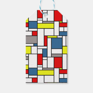 Mondrian style design gift tags