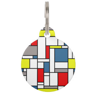 Mondrian style design pet tag