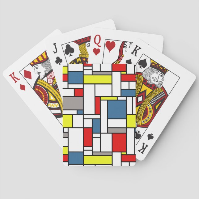 Mondrian style design playing cards (Back)