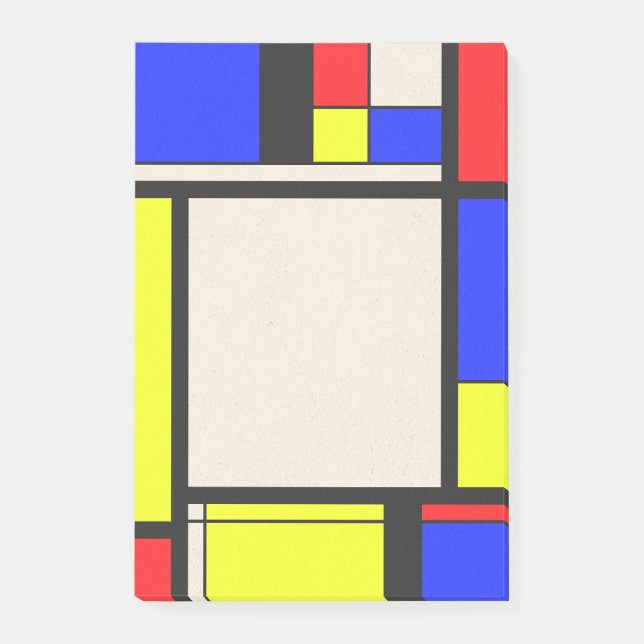Mondrian style design post-it notes (Front)