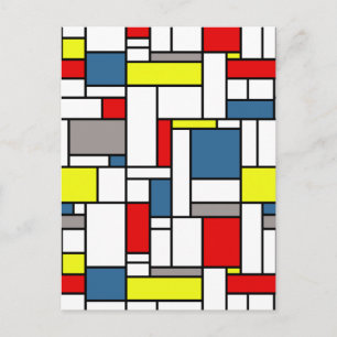 Mondrian style design postcard