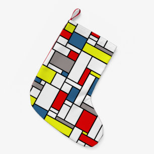 Mondrian style design small christmas stocking