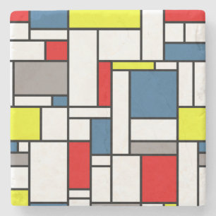 Mondrian style design stone coaster