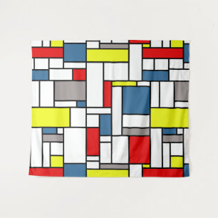 Mondrian style design tapestry