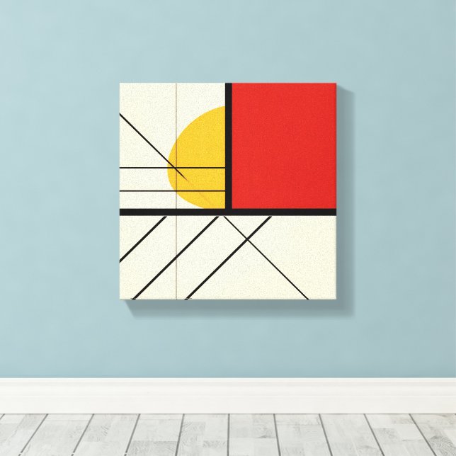 Mondrian-Style Geometric Art Print (Insitu(Wood Floor))