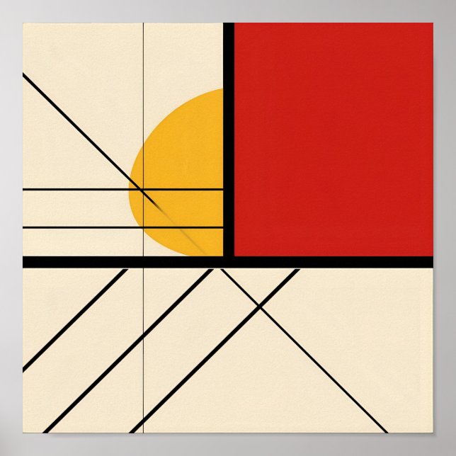 Mondrian-Style Geometric Art Print (Front)