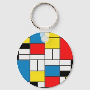 Mondrian Style Keychain