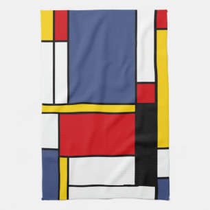 Mondrian Style Modern Abstract Art Design Kitchen Towel