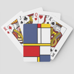 Mondrian Style Modern Abstract Art Design Playing Cards