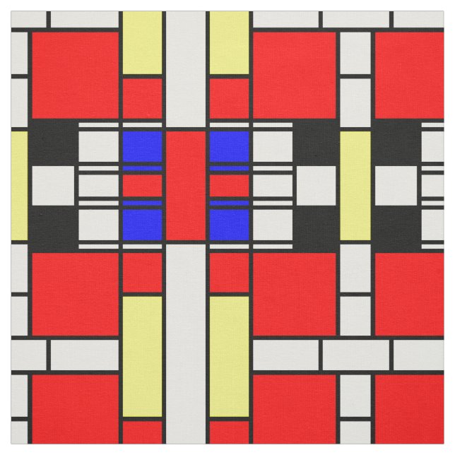 Mondrian style neo plasticism design fabric (Swatch)