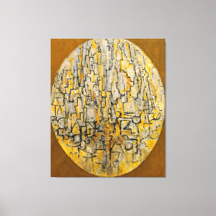 MONDRIAN - TABLEAU 3 COMP. in Oval (Trees) - 1913  Canvas Print