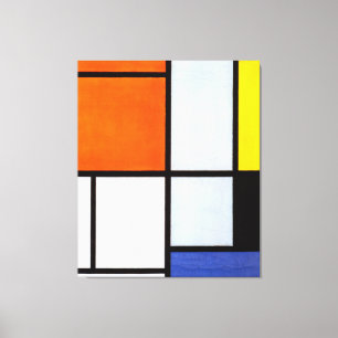 MONDRIAN - TABLEAU 3 with Orange-Red, Yellow 1921 Canvas Print