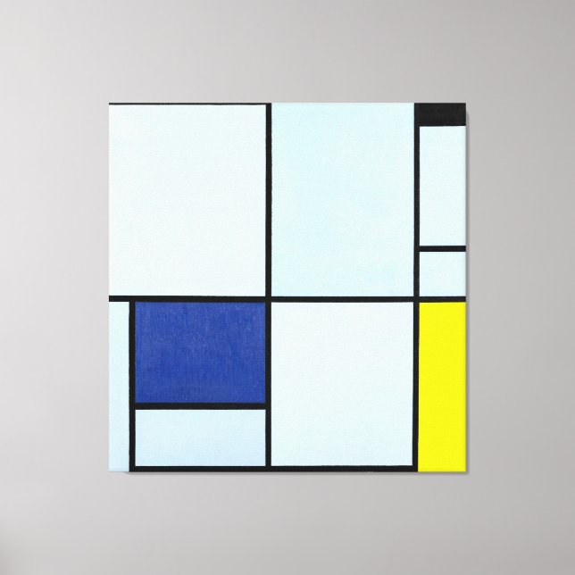 MONDRIAN  TABLEAU I with Red, Black, Blue & Yellow Canvas Print (Front)