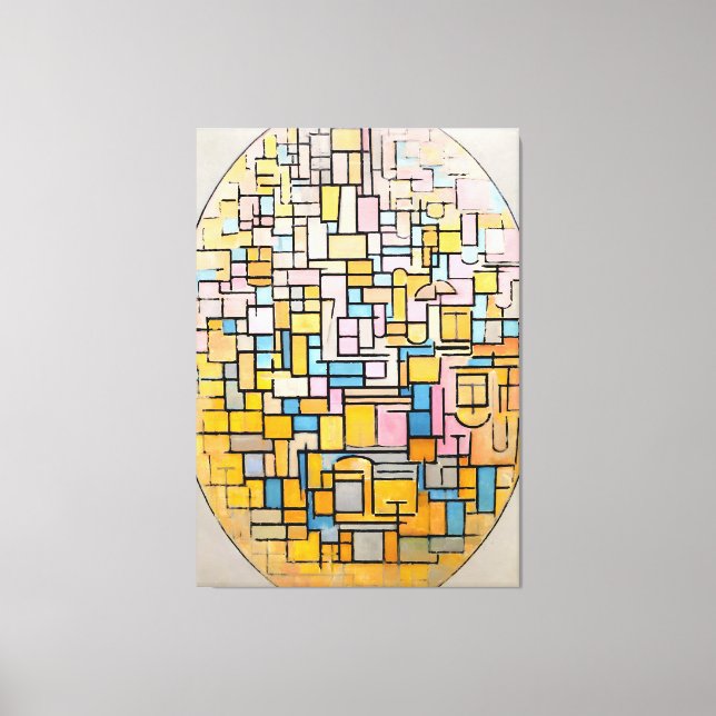 MONDRIAN - TABLEAU III COMPOSITION IN OVAL - 1914  CANVAS PRINT (Front)