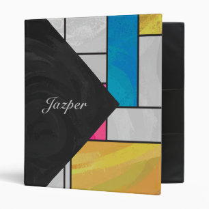 Mondrian Yellow Pink Blue Print Binder