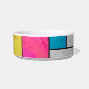 Mondrian Yellow Pink Blue Print Bowl