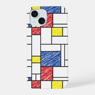 Mondrik Scribbles Minimaliste De Stijl Art Moderne