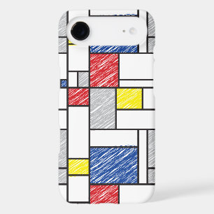 Mondrik Scribbles Minimaliste De Stijl Art Moderne