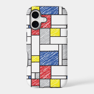 Mondrik Scribbles Minimaliste De Stijl Art Moderne