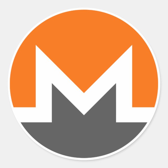 Monero XMR Cryptomonnaie Stickers ronds de petite  (Devant)