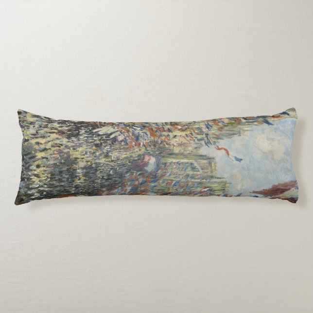 Monet 1878 The Rue Montorgueil in Paris Body Pillow (Front)