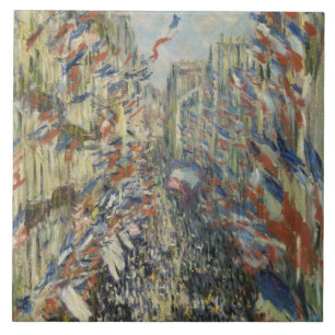 Monet 1878 The Rue Montorgueil in Paris Tile