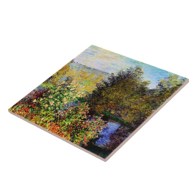 Monet - A Corner of the Garden at Montgeron Tile (Side)