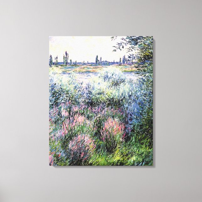 Monet - A Spot on the Banks of the Seine Canvas Print (Front)