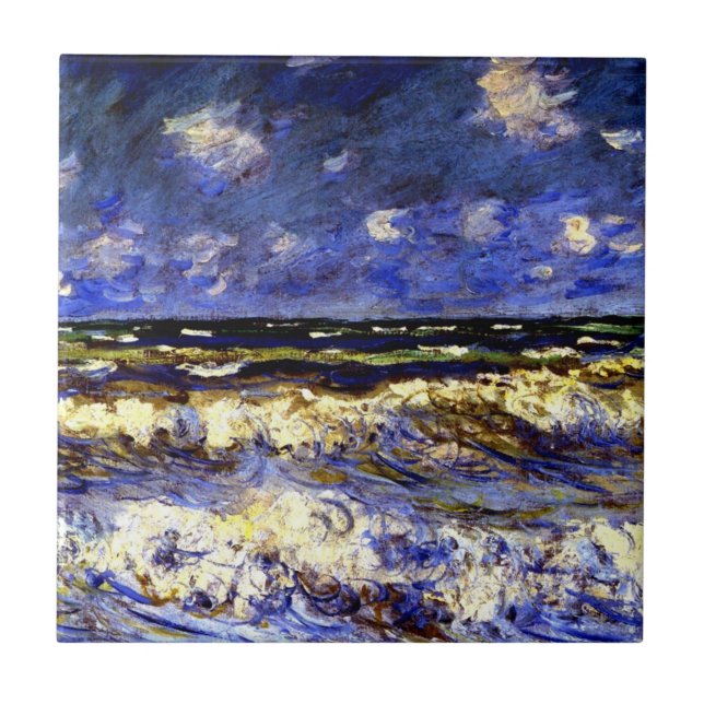 Monet - A Stormy Sea Tile (Front)