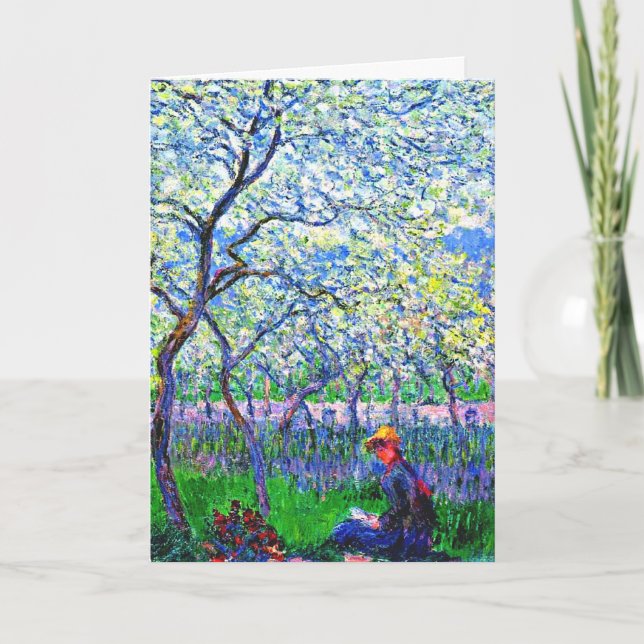 Monet - An Orchard in Spring Card (Front)
