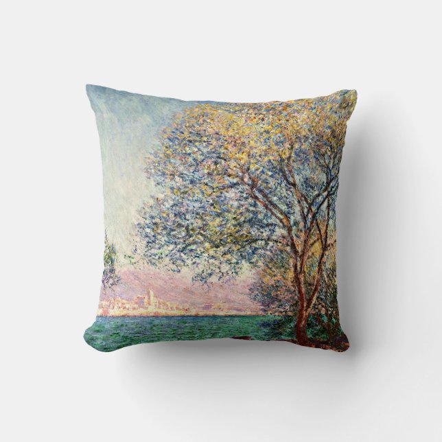Monet: Antibes in the Morning artwork Throw Pillow (Front)