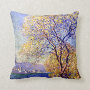 Monet - Antibes seen from the Salis Gardens Throw Pillow