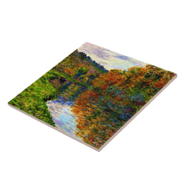 Monet - Arm of the Jeufosse, Autumn Tile (Side)