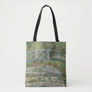 Monet Art Bridge over a Pond of Water Lilies Tote Bag