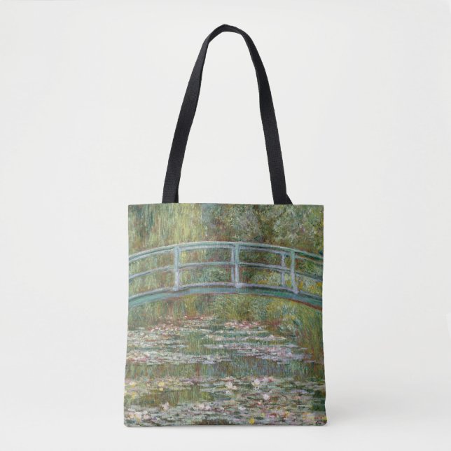 Monet Art Bridge over a Pond of Water Lilies Tote Bag (Front)