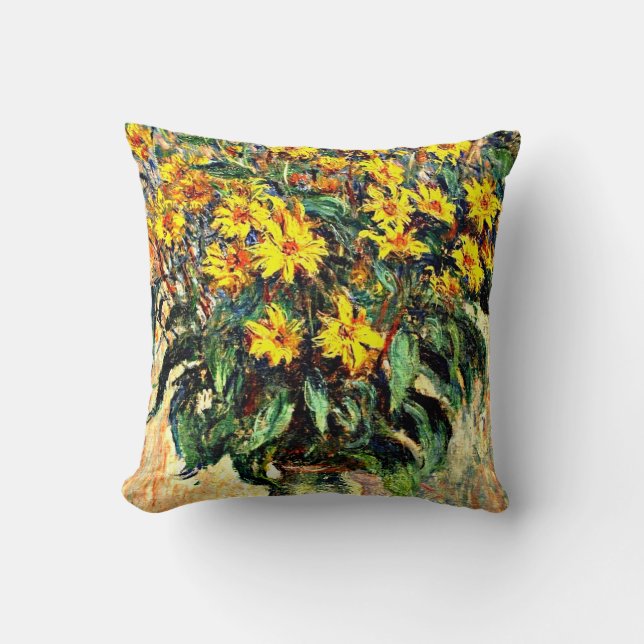 Monet art: Jerusalem Artichokes Throw Pillow (Front)