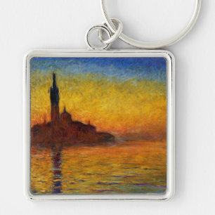 Monet Art Venice Impressionist Painting Keychain