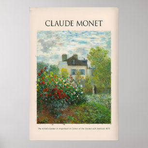 Monet Artists Garden Argenteuil Dahlias Floral Poster