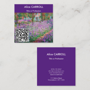 Monet - Artist's Garden at Giverny - QR Code Square Business Card