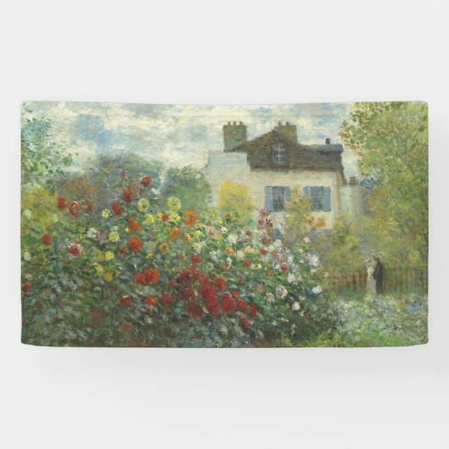 Monet Artists Garden in Argenteuil Painting Banner (Horizontal)