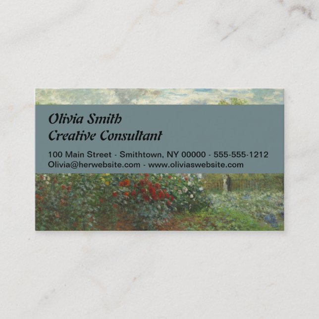 Monet Artists Garden in Argenteuil Painting Business Card (Front)