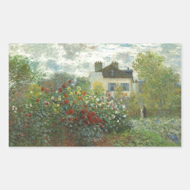 Monet Artists Garden in Argenteuil Painting Sticker (Front)