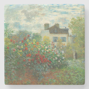 Monet Artists Garden in Argenteuil Painting Stone Coaster