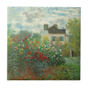 Monet Artists Garden in Argenteuil Painting Tile