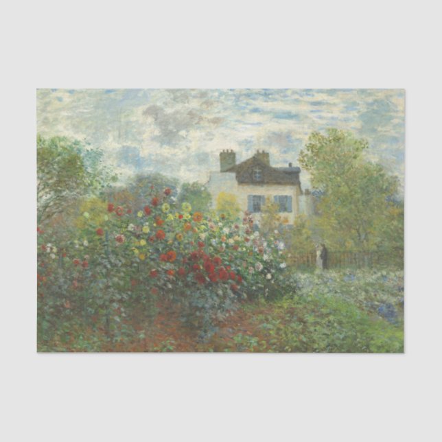 Monet Artists Garden in Argenteuil Painting Tissue Paper (Front)