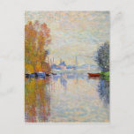 Monet - Autumn on the Seine at Argenteuil  Postcard<br><div class="desc">Autumn on the Seine at Argenteuil,  famous fine art painting by French Impressionist artist Claude Monet</div>