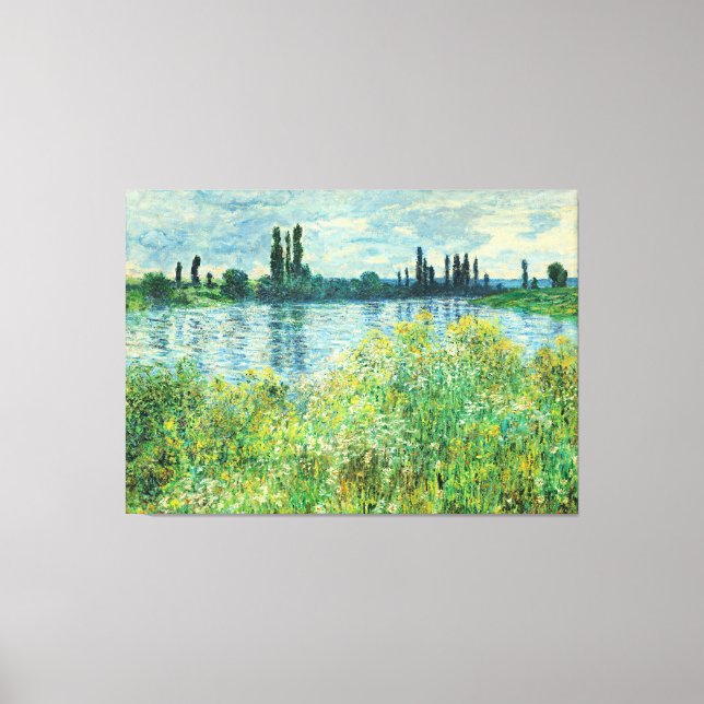 Monet - Banks of the Seine at Vetheuil Canvas Print (Front)